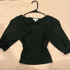 BP sheer black top long sleeve